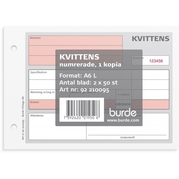 Ontvangstbewijs - A6L met 1 genummerd exemplaar