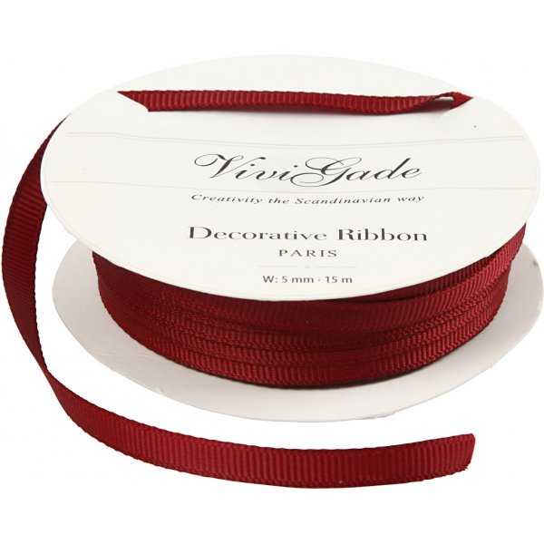 Grosgrain lint - rood - 15 meter Grosgrain lint - rood - 15 meter