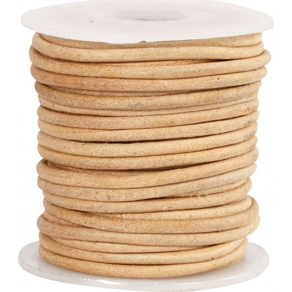 Leren koord - beige - 2 mm - 10 m