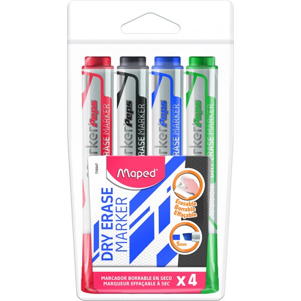 Whiteboardpennenset - Maped - Beitel 1-5mm 4-pack
