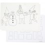 Kerstkalender met elfjes in sneeuwballengevechten - wit - A3 - 30 st