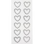 Strass hartjes - zilver - 12 st