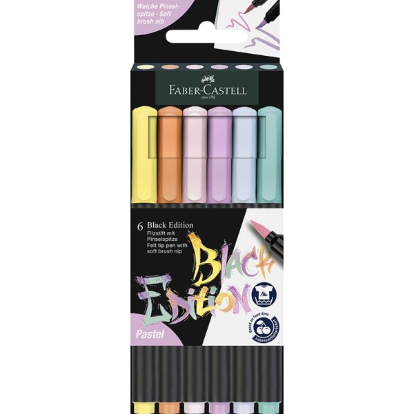 Kleurpotlodenset - Faber-Castell - Redline Brush-potloden. Black Edition-set - Pastel