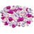 Strasstenen - paars - 6+10+14 mm - 252 st