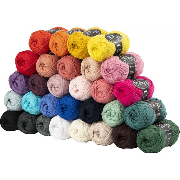 Katoengaren - gemengde kleuren - nr. 8/4 30x50 gr