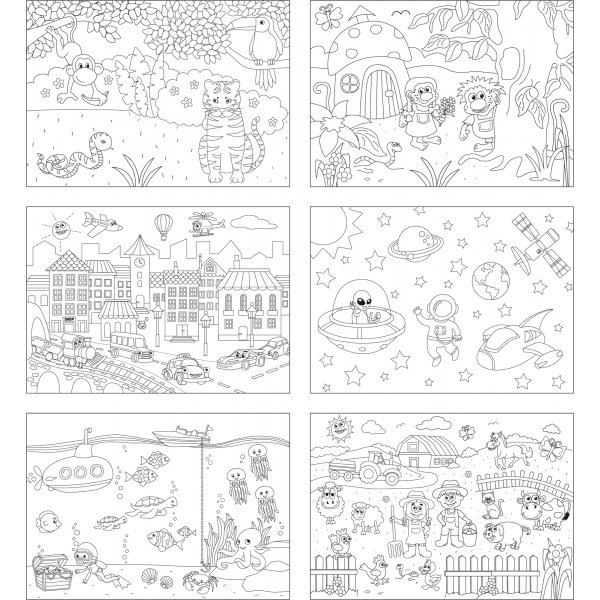 Placemats om in te kleuren - 24 st