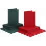 Kaarten en enveloppen - groen en rood - 11,5 x 16,5 cm - 50 sets