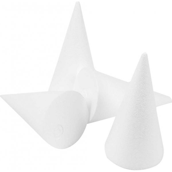 Piepschuim kegels - wit - 6 cm - 25 st
