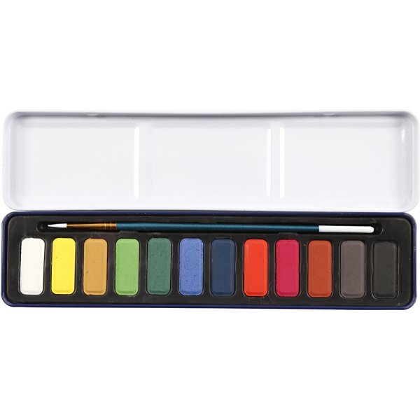 Aquarelset - gemengde kleuren - 12 st Aquarelset - gemengde kleuren - 12 st