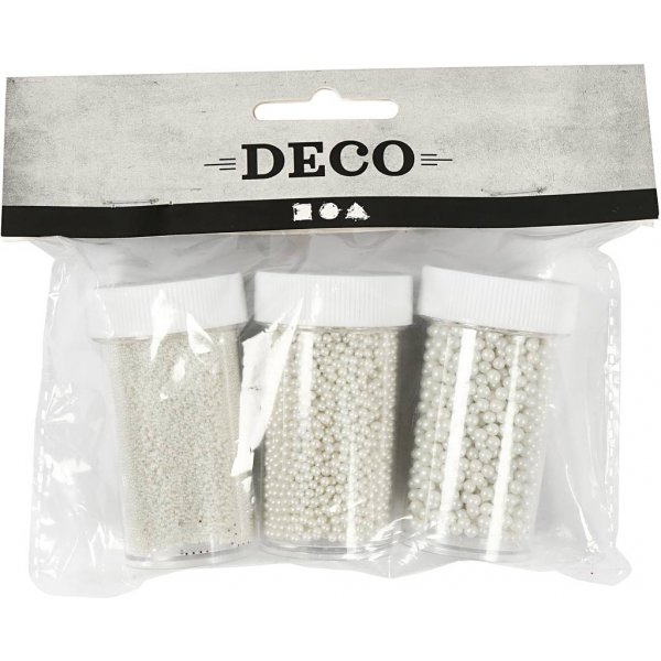 Mini glazen bollen - parelmoer - 3 x 45 g