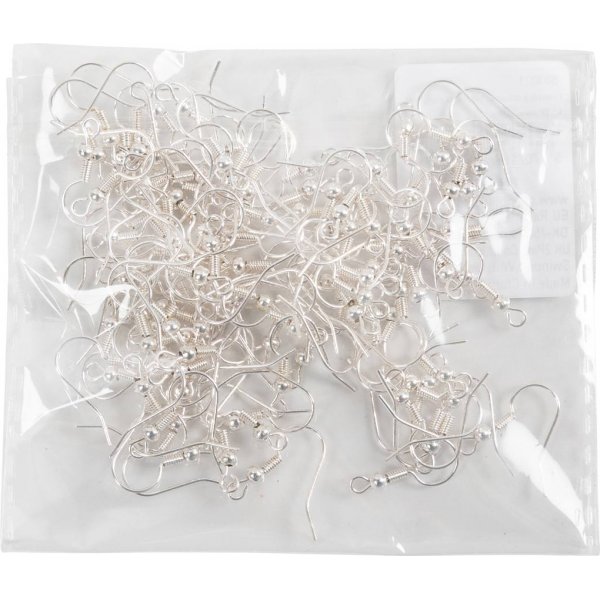 Franse oorhaak - verzilverd - 100 st