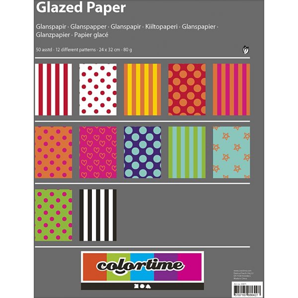 Glanzend papier - gemengde kleuren - Patroon - 50 vellen Glanzend papier - gemengde kleuren - Patroon - 50 vellen