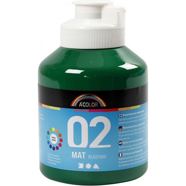Schoolverf - Acryl - donkergroen - mat - 500 ml Schoolverf - Acryl - donkergroen - mat - 500 ml