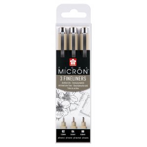 Fineliners Pigma Micron Archiefbestendig - 3 pennen (02, 04, 08) Fineliners Pigma Micron Archiefbestendig - 3 pennen (02, 04, 08)