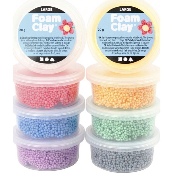 Foam Clay Grote gemengde kleuren - 8 x 20 g