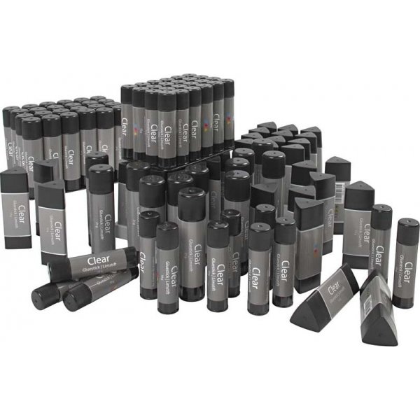 Transparante lijmstiften - diverse maten - 96 st