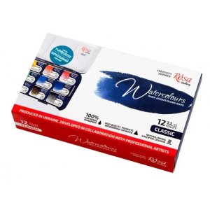 Aquarelverfset ROSA Gallery - Metalen doos 12 x 2,5 ml Aquarelverfset ROSA Gallery - Metalen doos 12 x 2,5 ml