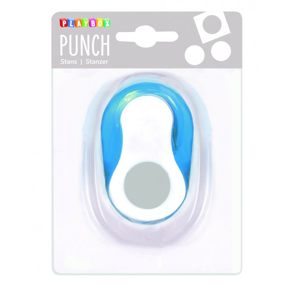 Punchcirkel 2,5 cm - Blauw/wit