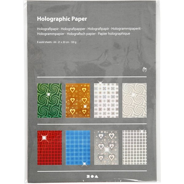Holografiepapier - A4 - 8 x 10 st Holografiepapier - A4 - 8 x 10 st