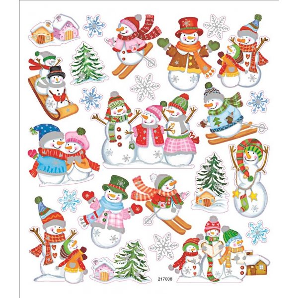 Stickers - sneeuwpop op ski's