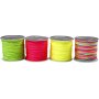 Stropdaskoord - neon groen - neon roze - neon geel - neon mix - 8 x 28 m