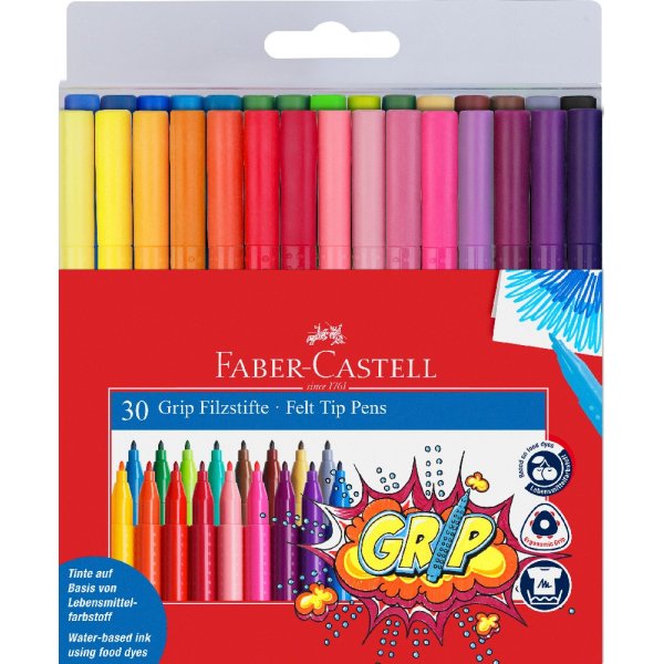 Vezelpennen Grip - 30 kleuren