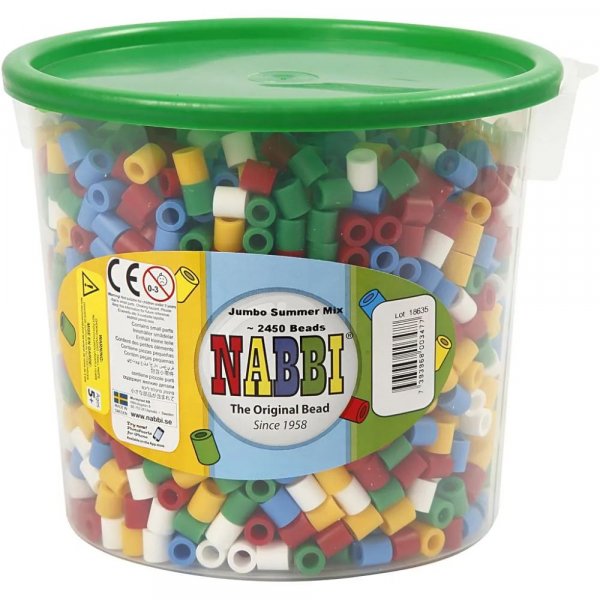NABBI Tube kralen Jumbo 2450 stuks - Standaard kleuren