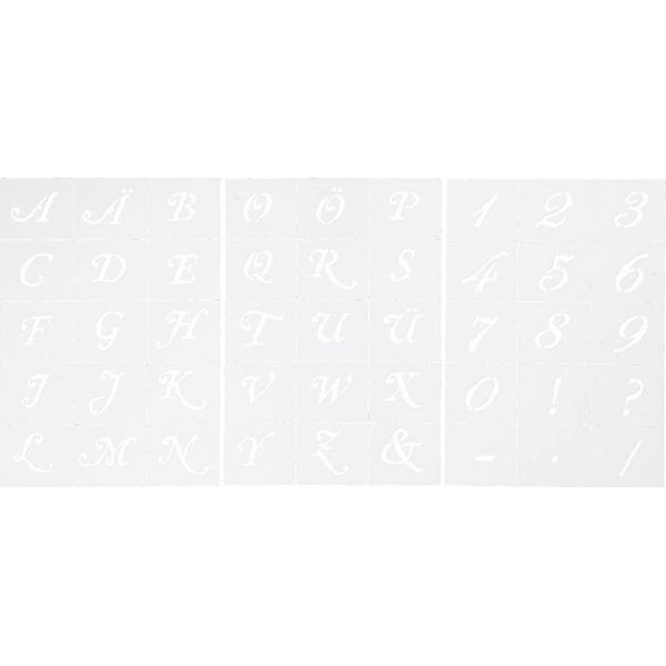 Sjablonen - letters en cijfers - A5 - 3 vellen