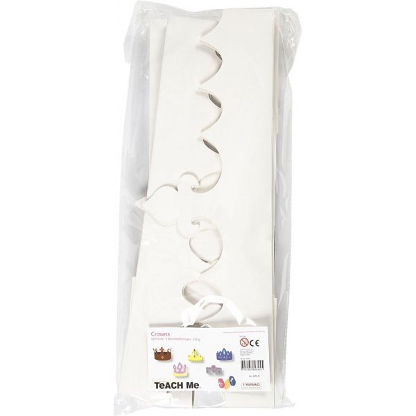 Kartonnen kronen - wit - 50 st Kartonnen kronen - wit - 50 st