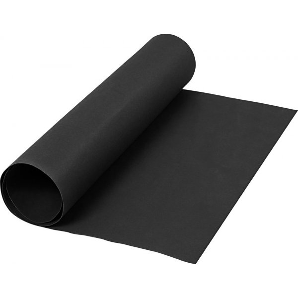 Lederpapier - zwart - effen - 1 m