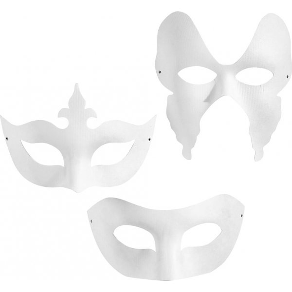 Maskers - wit - 3 x 4 st
