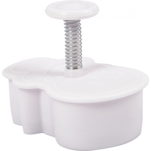 Koekjesvormer met relif - wit - kerstboom - sneeuwpop - peperkoekmannetje - bal