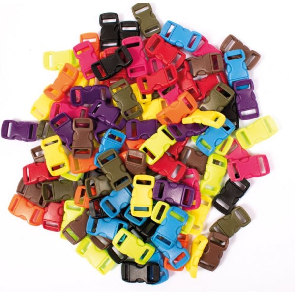 Klikgesp 11 mm gemengde kleuren 100 st