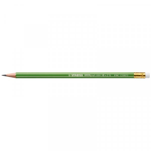 Potlood GreenGraph met gum, 12 stuks