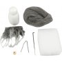 Mini DIY Kit - grijs gespikkeld - Kerstman