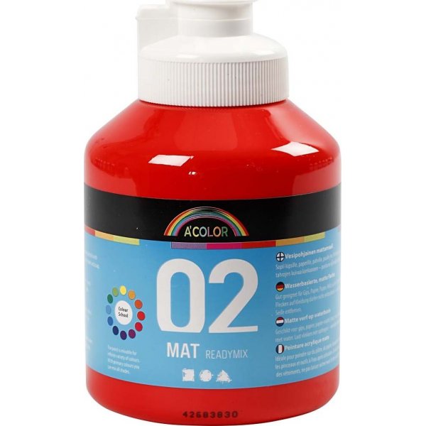 Schoolverf - Acryl - rood - mat - 500 ml