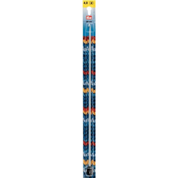 Tunesische haaknaald aluminium parelgrijs 30 cm 4,00 mm
