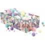 Pompons - pastelkleuren - glitter - 400 gr