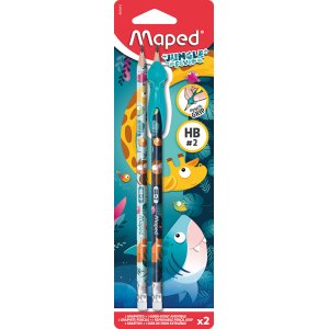 Pennenset - Maped - 2 HB potloden + vingergeleider Jungle Fever Pennenset - Maped - 2 HB potloden + vingergeleider Jungle Fever