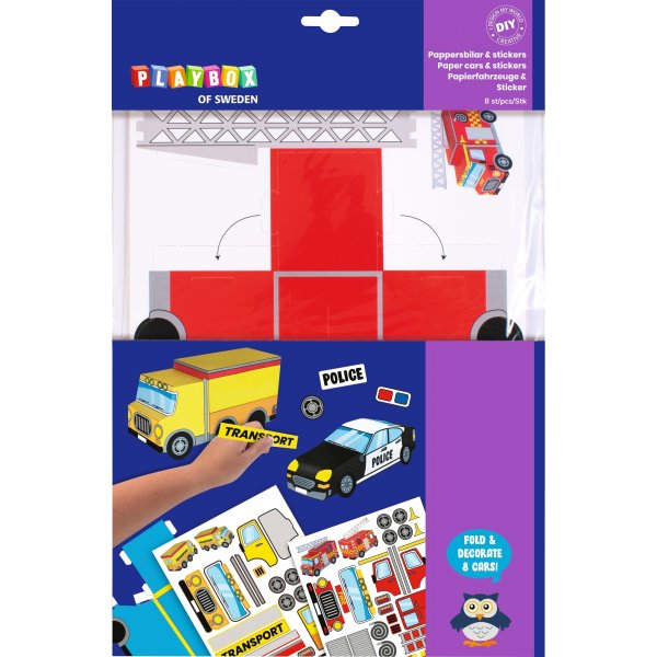 Papieren auto's en stickers