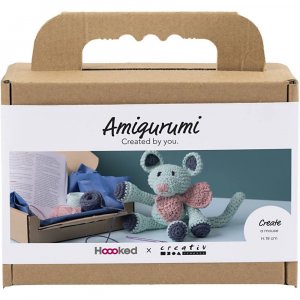 DIY-pakket amigurumi muis mint - 1 pakje. DIY-pakket amigurumi muis mint - 1 pakje.