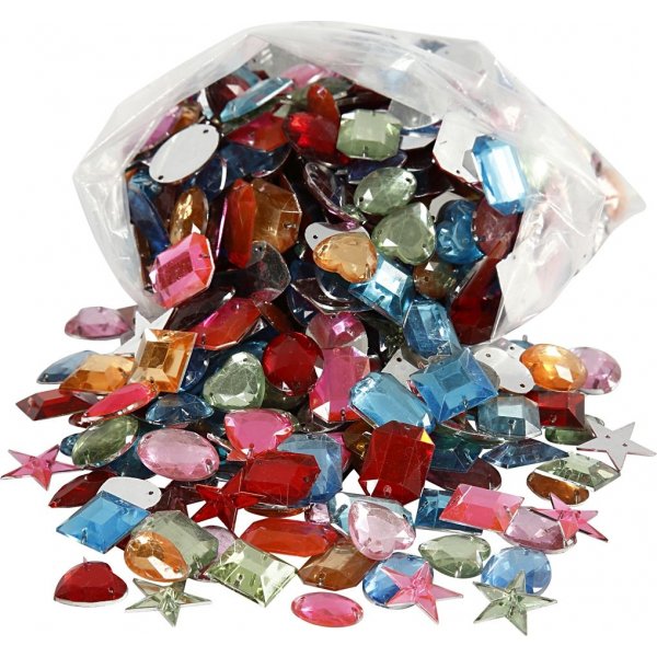 Strasstenen - gemengde kleuren - 10-17 mm - 210 gr