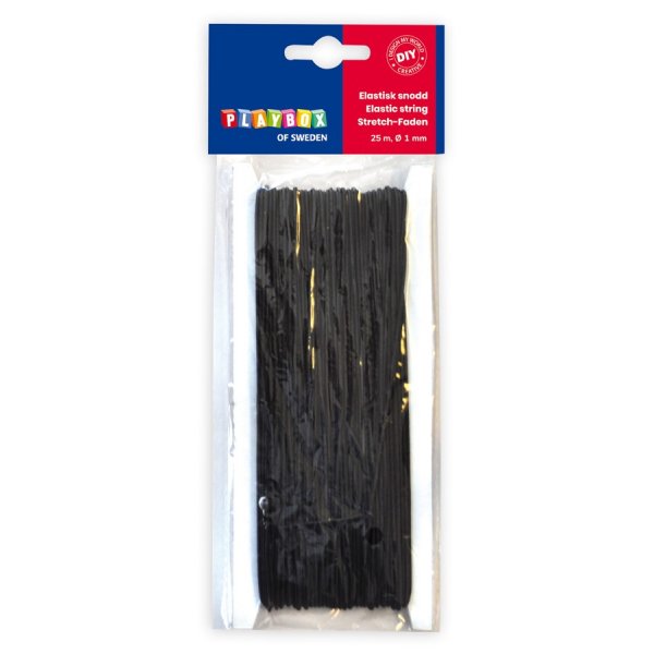Elastisch koord 1 mm - Zwart - Verschillende lengtes!