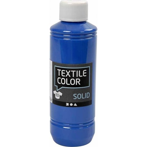 Textiel Solide textielverf - briljantblauw - dekkend - 250 ml