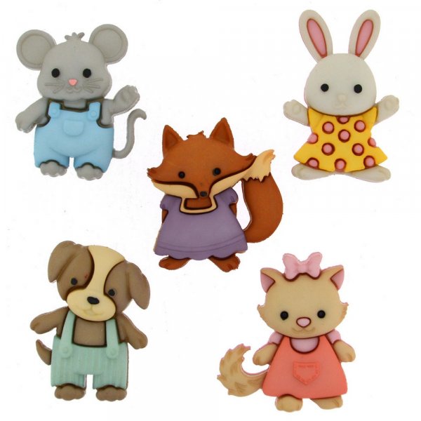 Veelkleurige knopen 20x25 mm - Forever Friends