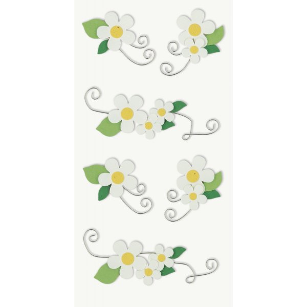 Stickermix - Bloemen - wit