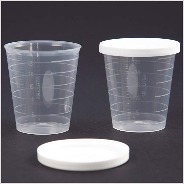 Beker met deksel - 30 ml - 75 st Beker met deksel - 30 ml - 75 st
