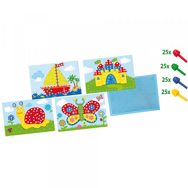 De mozaekset met illustraties
