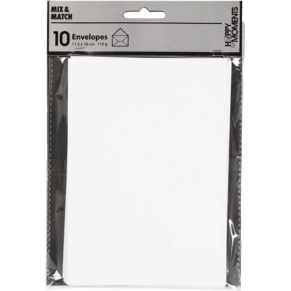 Envelop - wit - 11,5 x 16 cm - 10 st