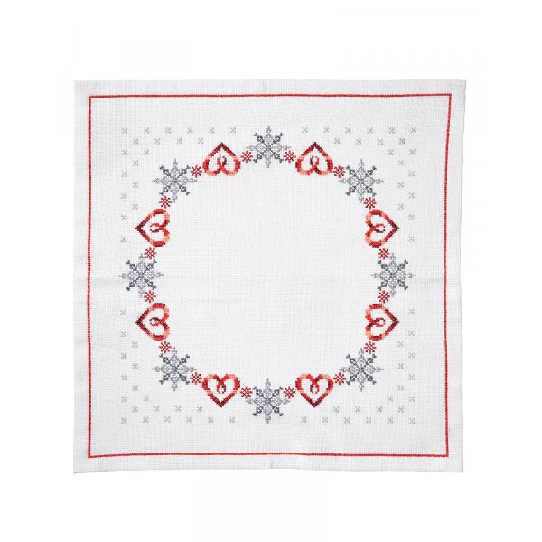 Borduurpakket Doek - Harten in een ring